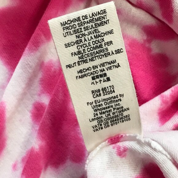 Free People Tie Dye Anytime Tank in Pink Women's Size Large Peplum 100% Cotton - Picture 9 of 9